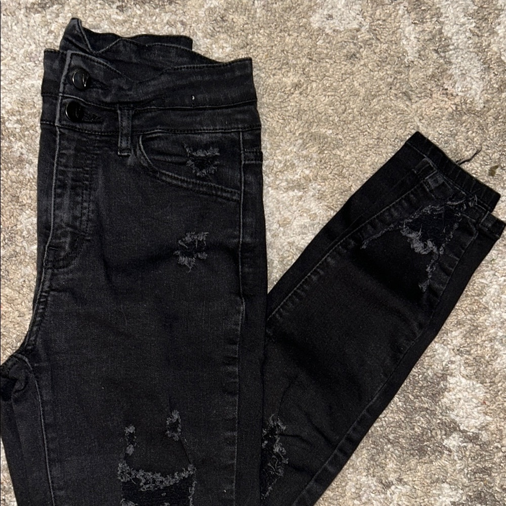 KanCan Black Skinny Distressed Jeans